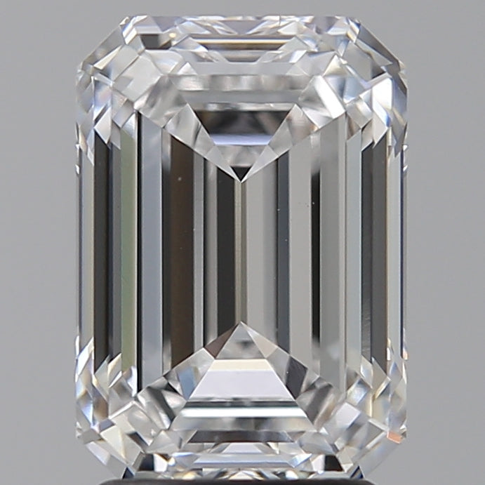 3.01 Carat Emerald Lab Diamond with  Cut Diamond in 14KT  view 1
