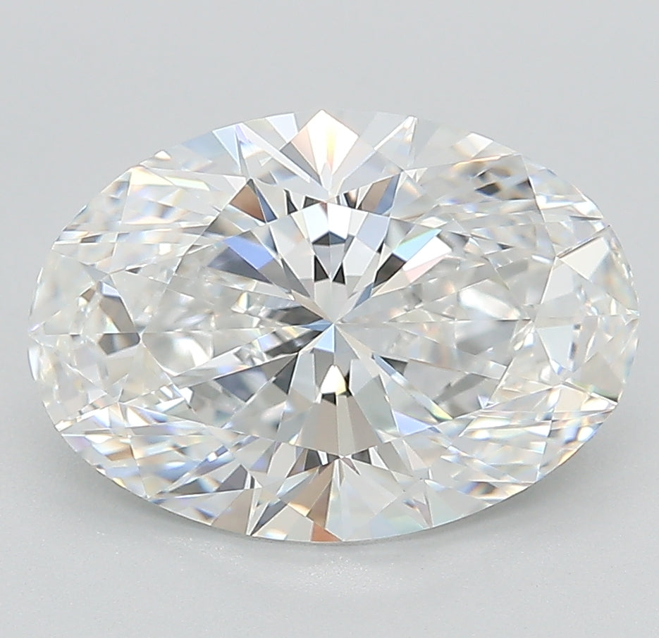 4.16 Carat Oval Lab Diamond with  Cut Diamond in 14KT  view 1
