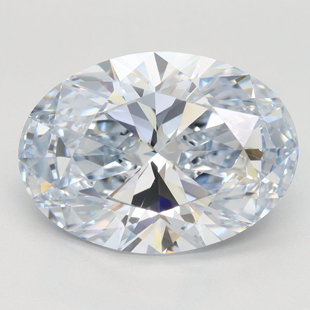 4.07 Carat Oval Lab Diamond with  Cut Diamond in 14KT  view 1
