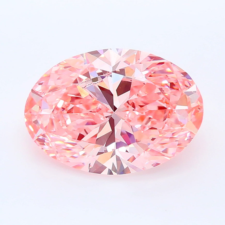 2.54 Carat Oval Lab Diamond with  Cut Diamond in 14KT  view 1
