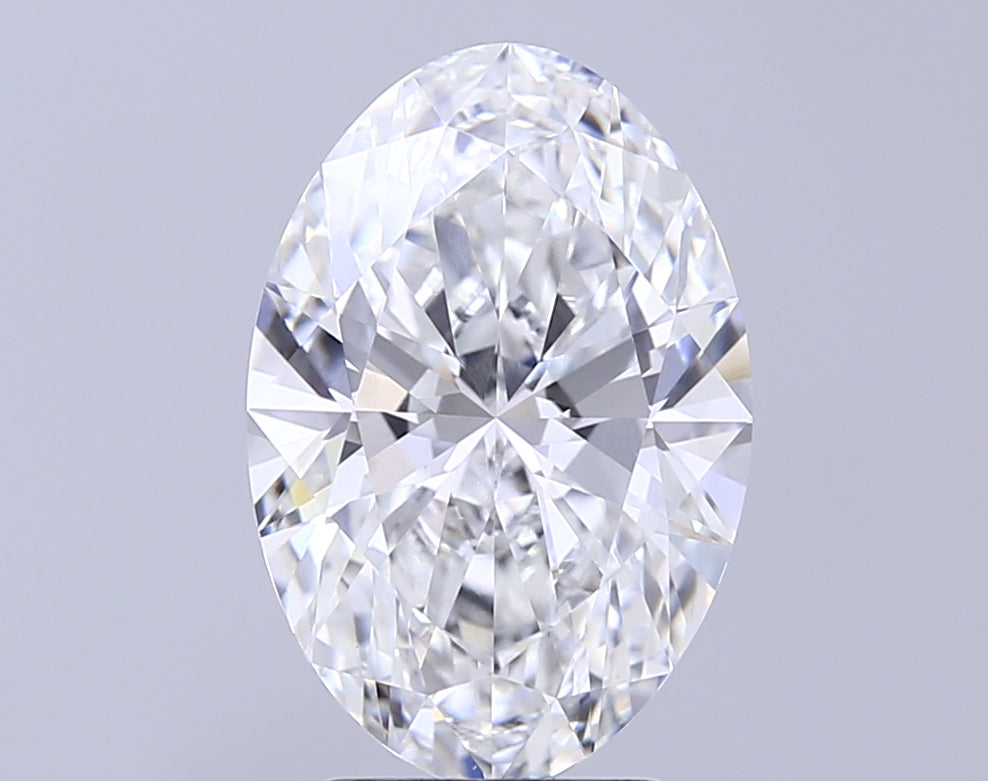 4.1 Carat Oval Lab Diamond with  Cut Diamond in 14KT  view 1
