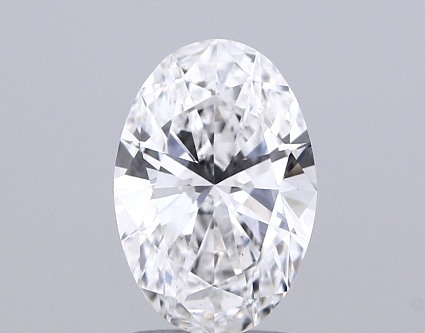 1.46 Carat Oval Lab Diamond with  Cut Diamond in 14KT  view 1
