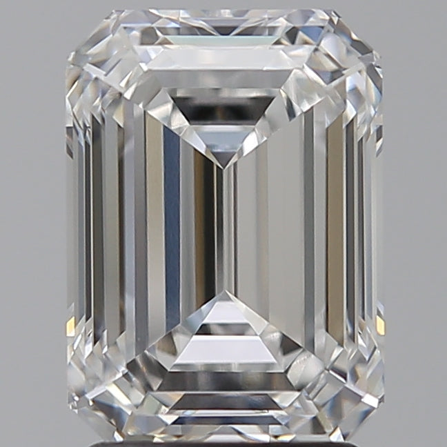 2.55 Carat Emerald Lab Diamond with  Cut Diamond in 14KT  view 1
