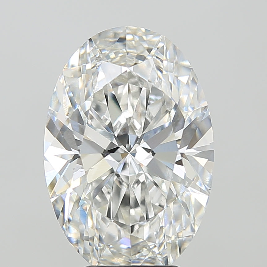 5.28 Carat Oval Lab Diamond with  Cut Diamond in 14KT  view 1
