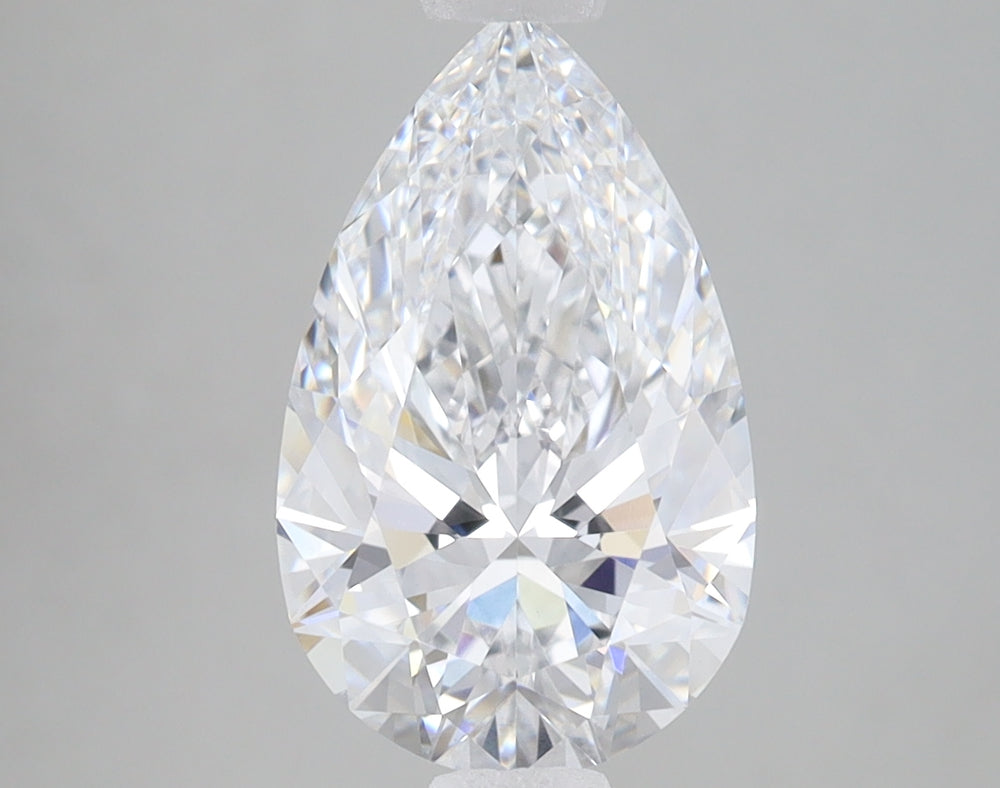 2.53 Carat Pear Lab Diamond with  Cut Diamond in 14KT  view 1
