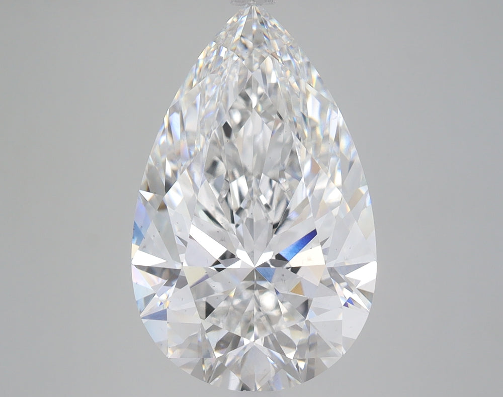 5.69 Carat Pear Lab Diamond with  Cut Diamond in 14KT  view 1
