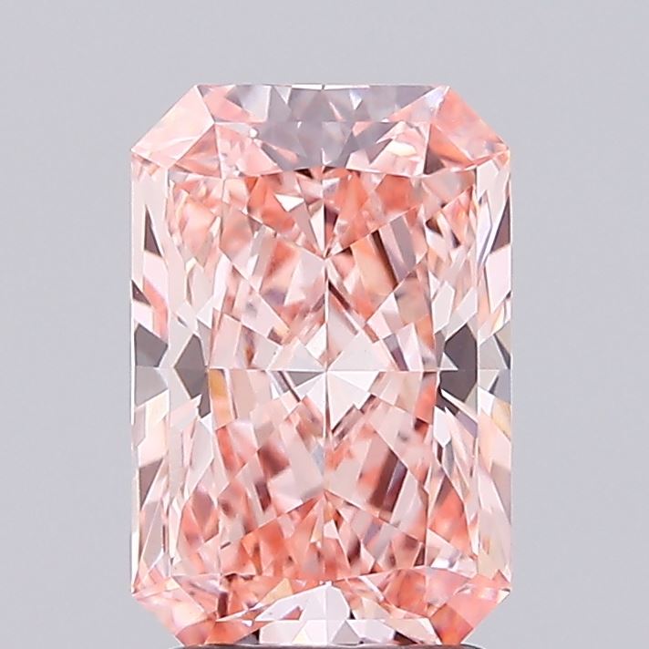 2.1 Carat Radiant Lab Diamond with  Cut Diamond in 14KT  view 1
