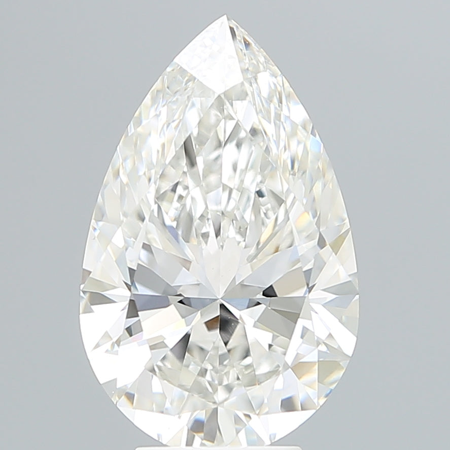 5.22 Carat Pear Lab Diamond with  Cut Diamond in 14KT  view 1
