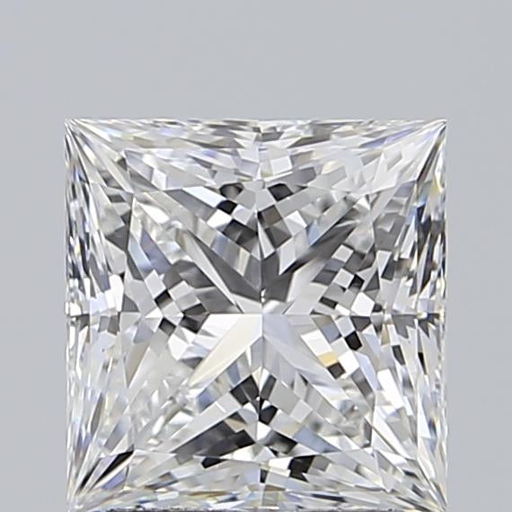 1.74 Carat Princess Lab Diamond with  Cut Diamond in 14KT  view 1
