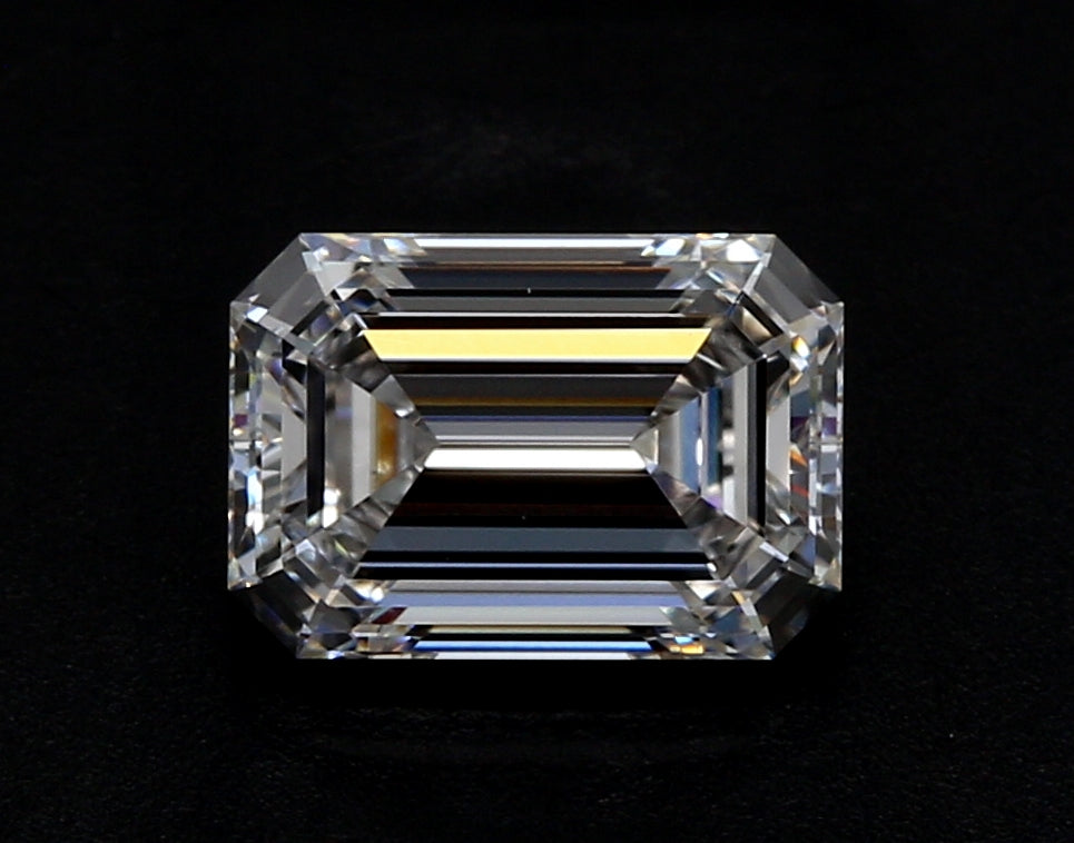 3.15 Carat Emerald Lab Diamond with  Cut Diamond in 14KT  view 1
