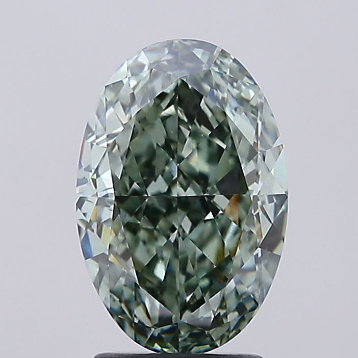 3.39 Carat Oval Lab Diamond with  Cut Diamond in 14KT  view 1
