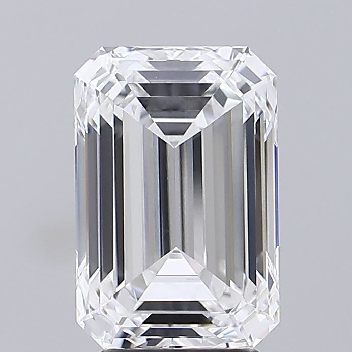 4.53 Carat Emerald Lab Diamond with  Cut Diamond in 14KT  view 1
