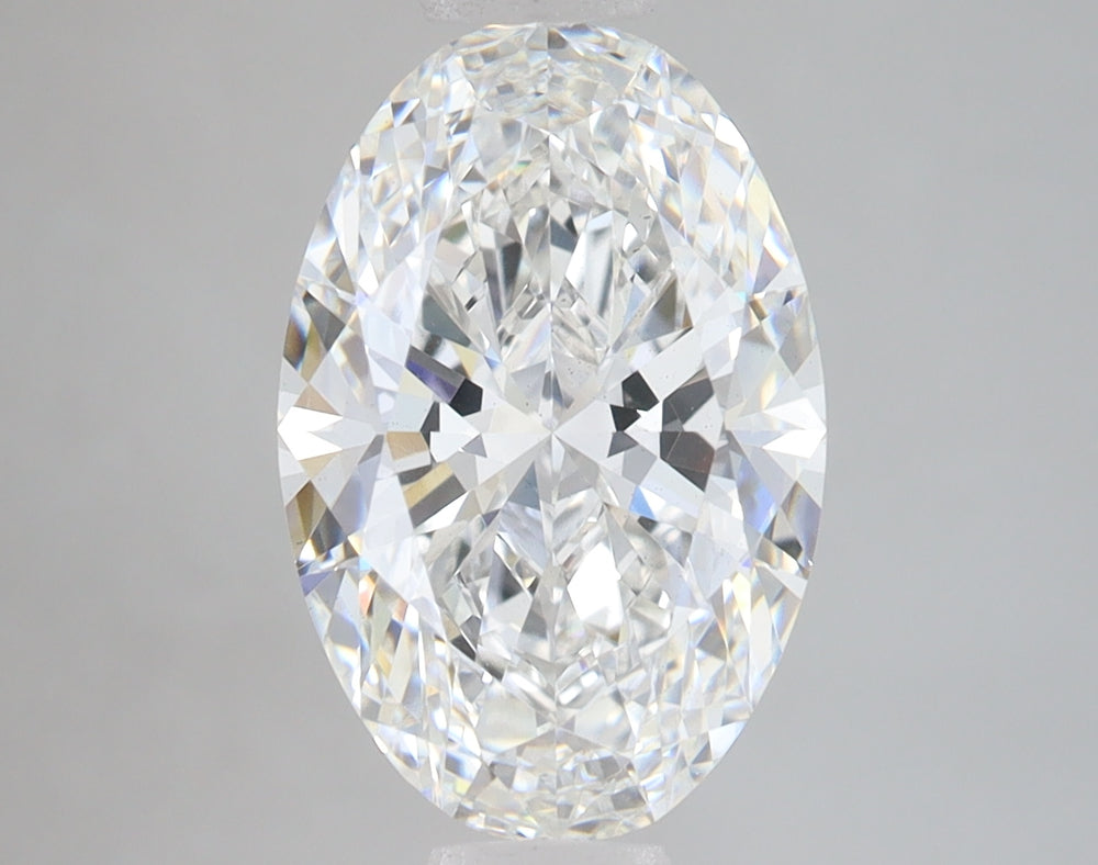 3.46 Carat Oval Lab Diamond with  Cut Diamond in 14KT  view 1
