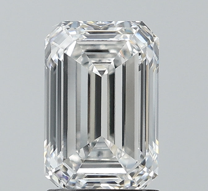 2.03 Carat Emerald Lab Diamond with  Cut Diamond in 14KT  view 1
