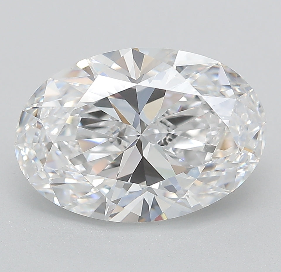 3.01 Carat Oval Lab Diamond with  Cut Diamond in 14KT  view 1
