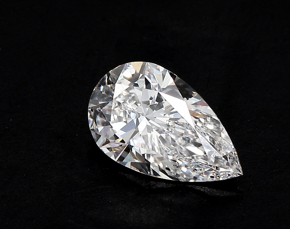 3.0 Carat Pear Lab Diamond with  Cut Diamond in 14KT  view 1
