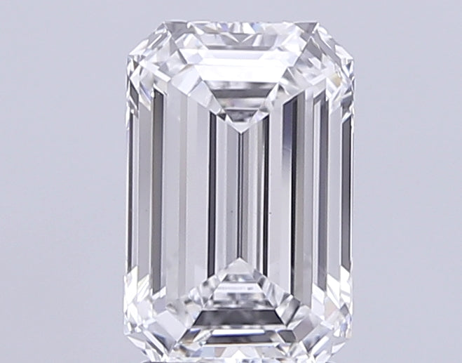 2.01 Carat Emerald Lab Diamond with  Cut Diamond in 14KT  view 1

