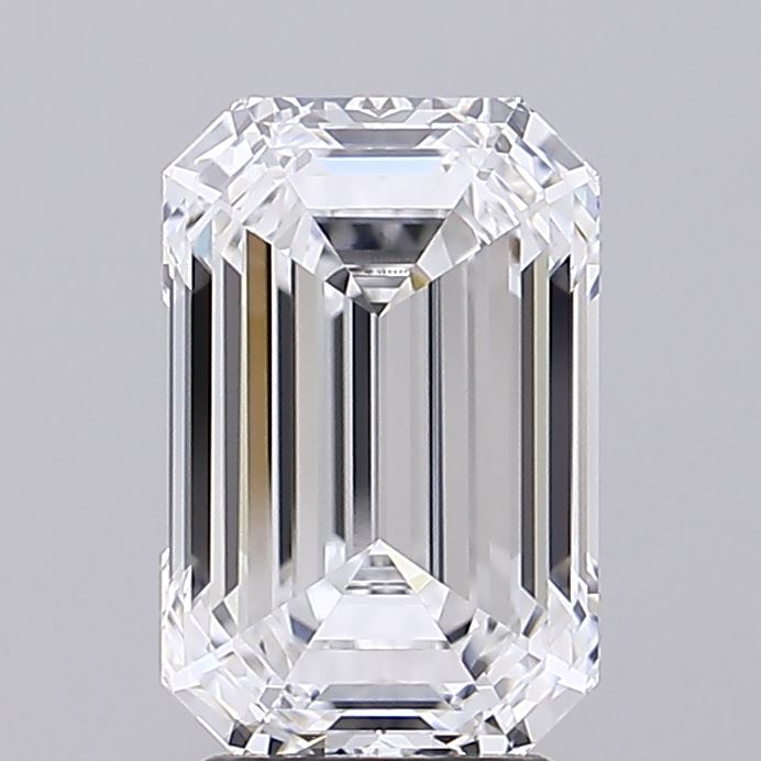 5.01 Carat Emerald Lab Diamond with  Cut Diamond in 14KT  view 1

