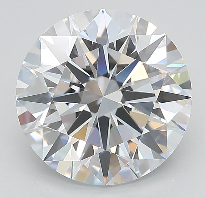 3.21 Carat Round Lab Diamond with  Cut Diamond in 14KT  view 1

