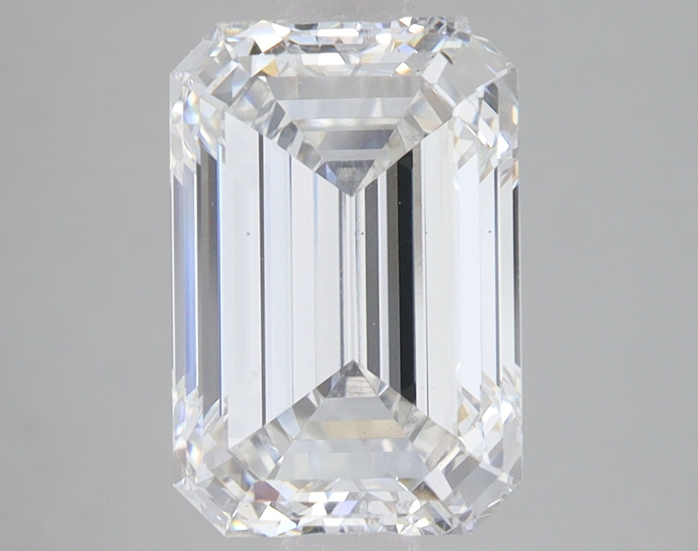 3.74 Carat Emerald Lab Diamond with  Cut Diamond in 14KT  view 1
