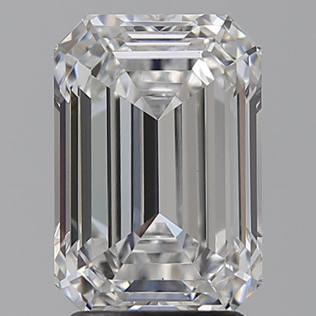 3.09 Carat Emerald Lab Diamond with  Cut Diamond in 14KT  view 1
