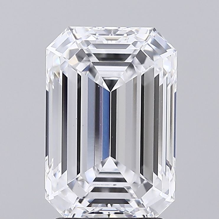 1.85 Carat Emerald Lab Diamond with  Cut Diamond in 14KT  view 1
