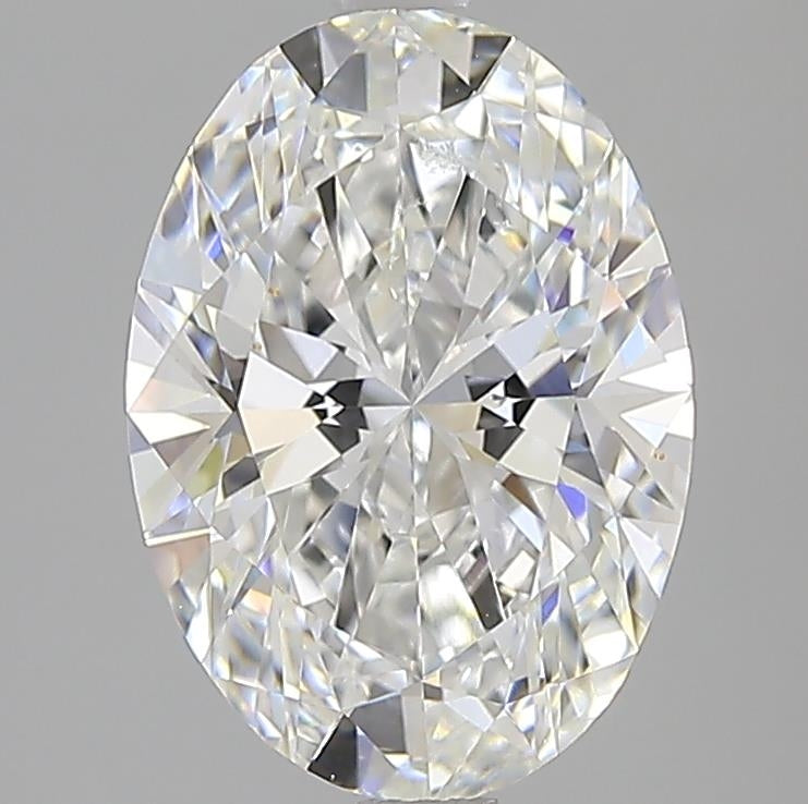 3.03 Carat Oval Lab Diamond with  Cut Diamond in 14KT  view 1
