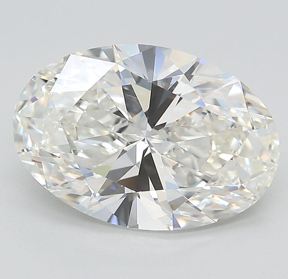 4.0 Carat Oval Lab Diamond with  Cut Diamond in 14KT  view 1
