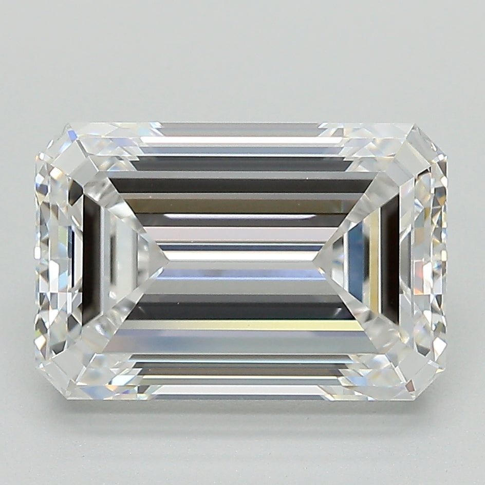 4.36 Carat Emerald Lab Diamond with  Cut Diamond in 14KT  view 1
