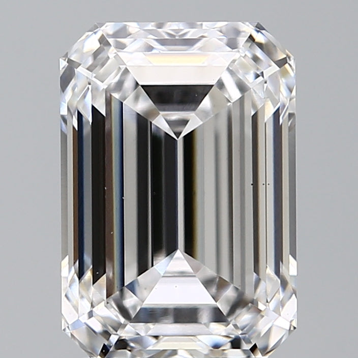 2.7 Carat Emerald Lab Diamond with  Cut Diamond in 14KT  view 1
