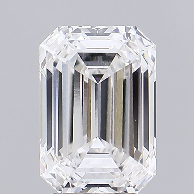 3.16 Carat Emerald Lab Diamond with  Cut Diamond in 14KT  view 1
