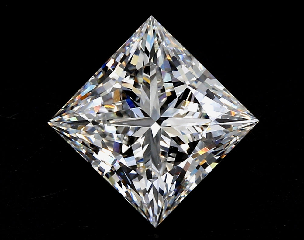 7.02 Carat Princess Lab Diamond with  Cut Diamond in 14KT  view 1
