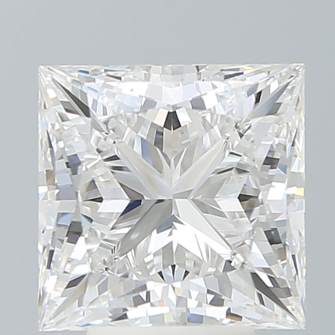 5.32 Carat Princess Lab Diamond with  Cut Diamond in 14KT  view 1
