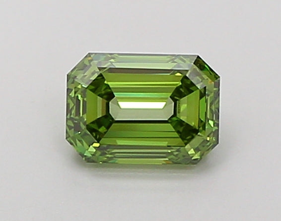 1.0 Carat Emerald Lab Diamond with  Cut Diamond in 14KT  view 1
