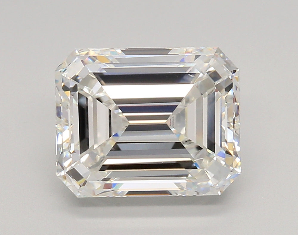 4.0 Carat Emerald Lab Diamond with  Cut Diamond in 14KT  view 1
