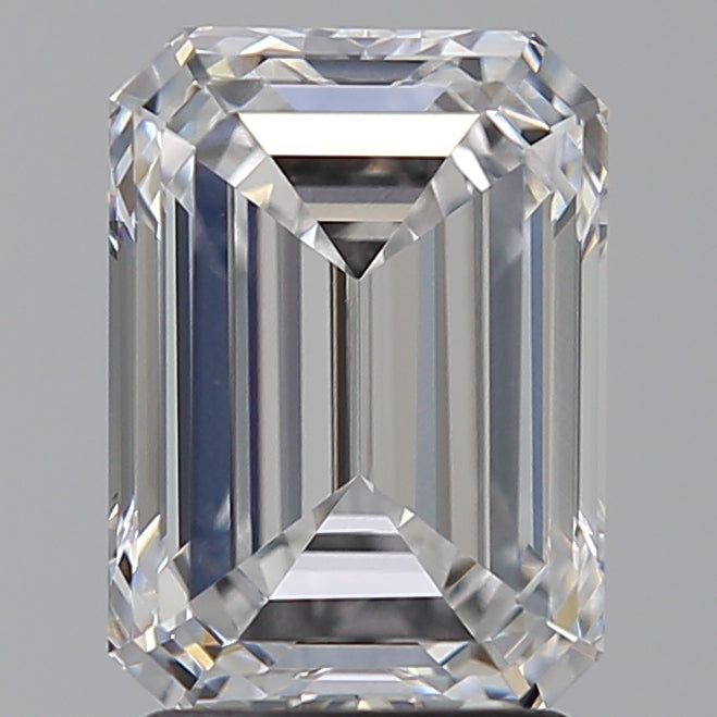 2.52 Carat Emerald Lab Diamond with  Cut Diamond in 14KT  view 1
