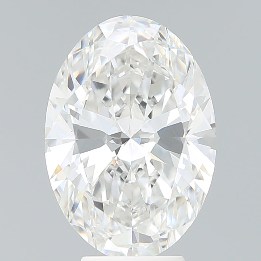 5.44 Carat Oval Lab Diamond with  Cut Diamond in 14KT  view 1
