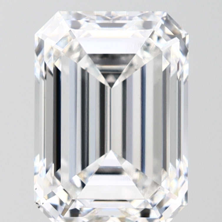 4.05 Carat Emerald Lab Diamond with  Cut Diamond in 14KT  view 1
