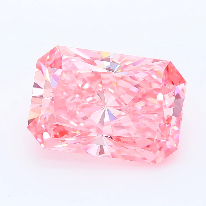 2.62 Carat Radiant Lab Diamond with  Cut Diamond in 14KT  view 1
