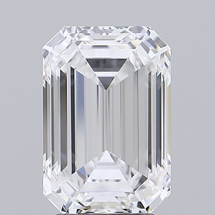 3.06 Carat Emerald Lab Diamond with  Cut Diamond in 14KT  view 1
