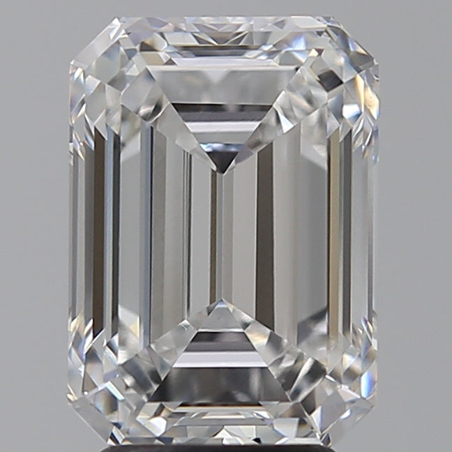 4.09 Carat Emerald Lab Diamond with  Cut Diamond in 14KT  view 1
