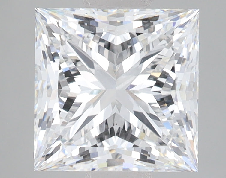 2.7 Carat Princess Lab Diamond with  Cut Diamond in 14KT  view 1
