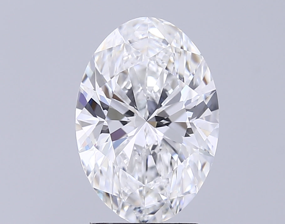 3.02 Carat Oval Lab Diamond with  Cut Diamond in 14KT  view 1

