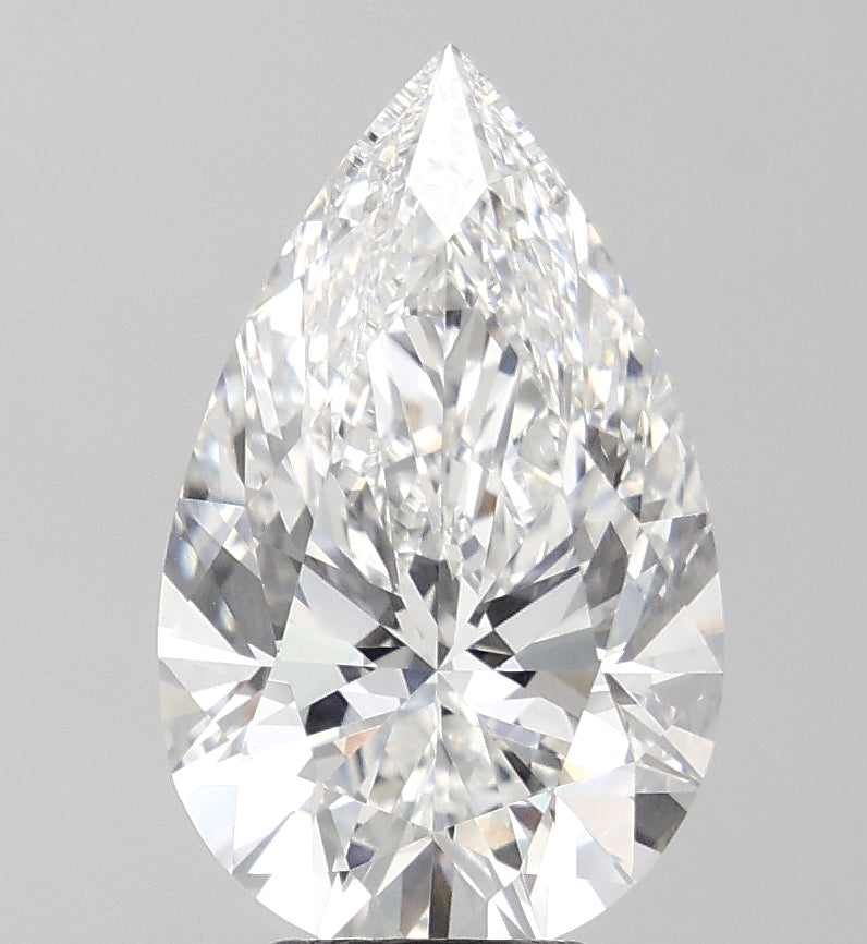 5.25 Carat Pear Lab Diamond with  Cut Diamond in 14KT  view 1
