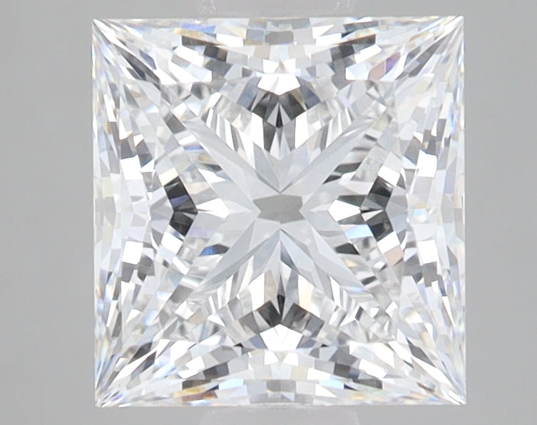 2.46 Carat Princess Lab Diamond with  Cut Diamond in 14KT  view 1
