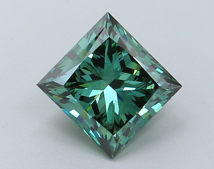 2.01 Carat Princess Lab Diamond with  Cut Diamond in 14KT  view 1
