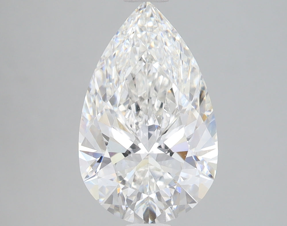 2.52 Carat Pear Lab Diamond with  Cut Diamond in 14KT  view 1
