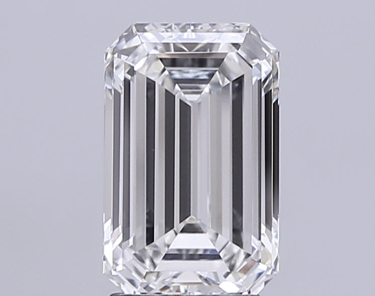 3.01 Carat Emerald Lab Diamond with  Cut Diamond in 14KT  view 1
