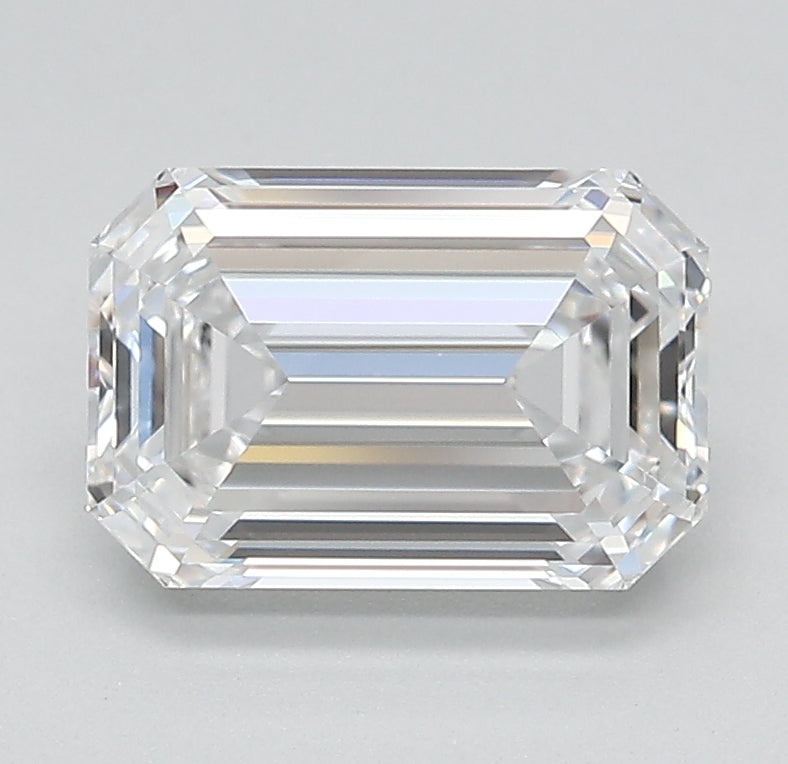 2.01 Carat Emerald Lab Diamond with  Cut Diamond in 14KT  view 1
