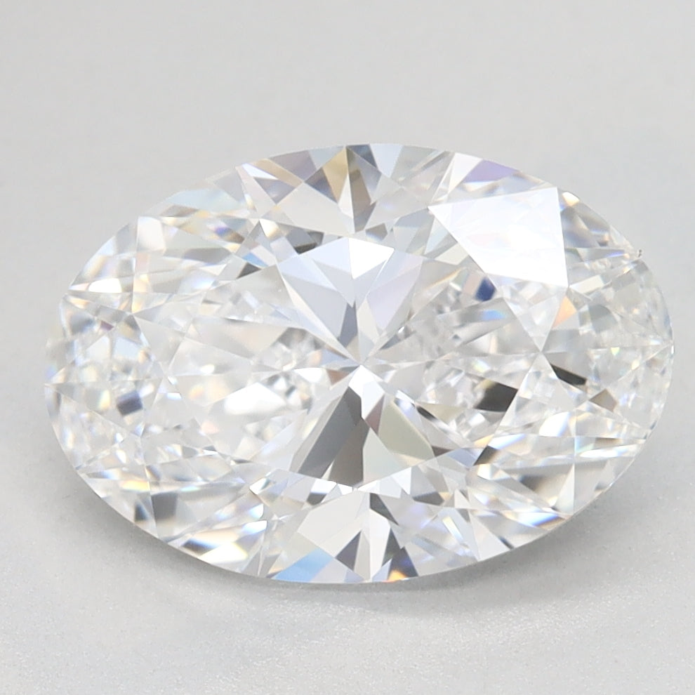 2.45 Carat Oval Lab Diamond with  Cut Diamond in 14KT  view 1
